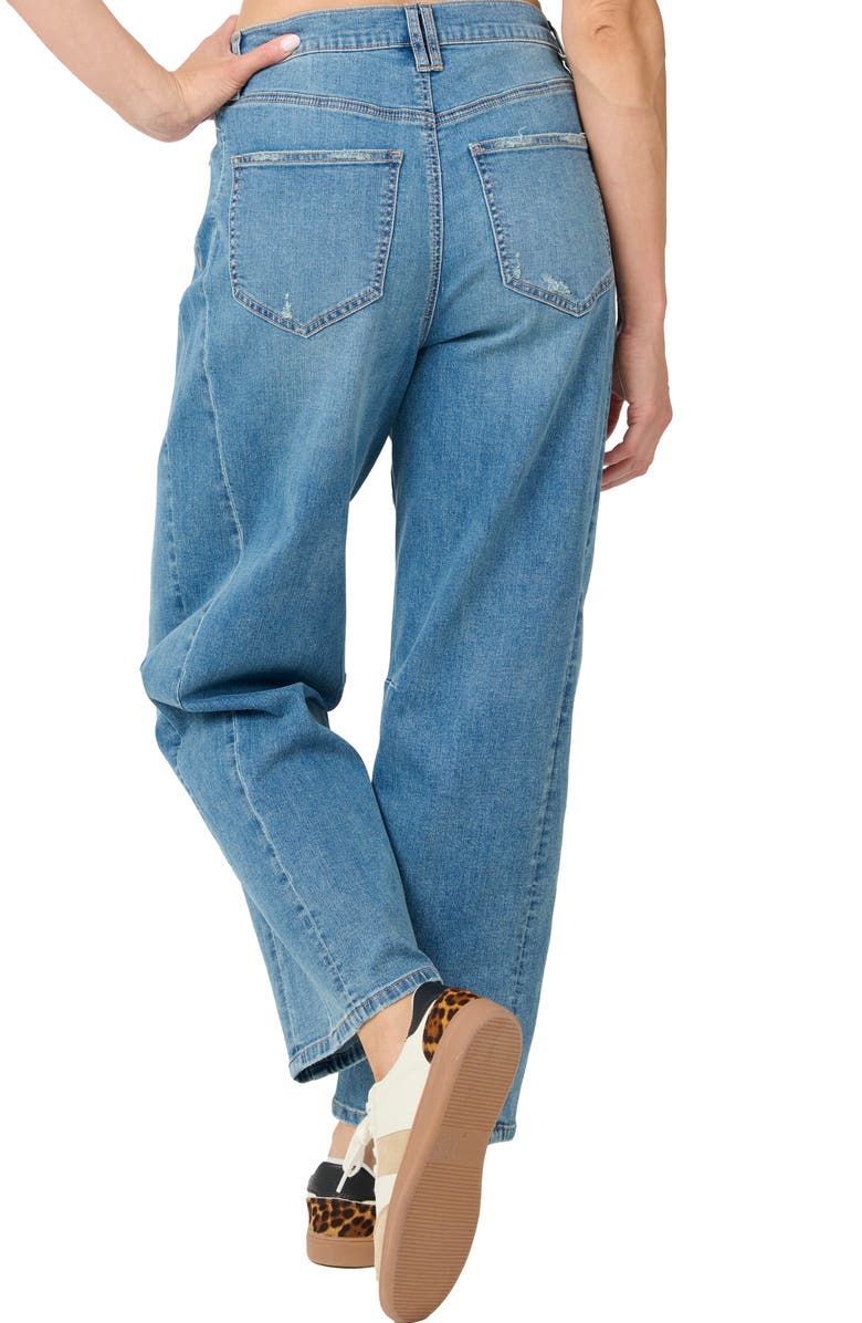 Nicole Miller High Waist Arched Leg Jeans, Alternate, color, Dark Blue