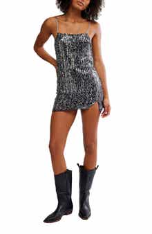 Free People Midnight Kiss Sequin Mini Slipdress