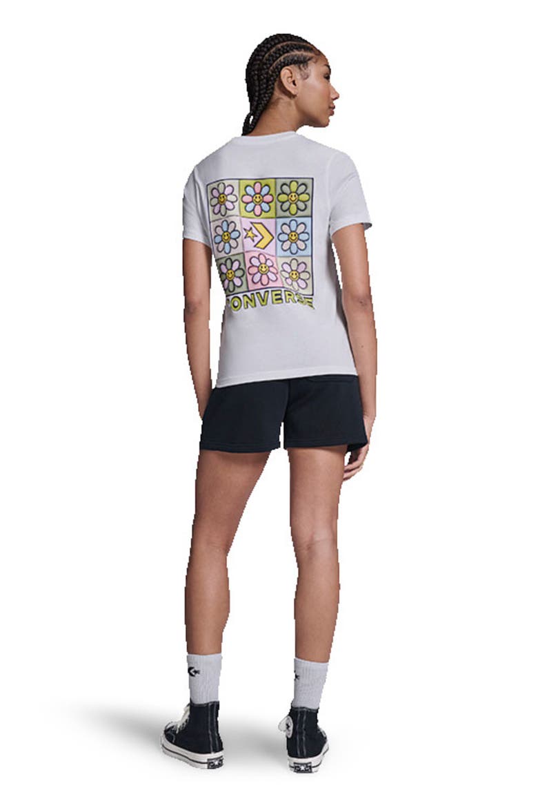 Flower Grid T-Shirt, Alternate, color, WHITE 10A