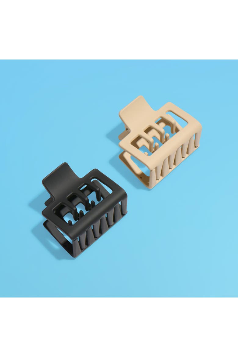 Square Double Teeth Claw Clip, Alternate, color, Beige