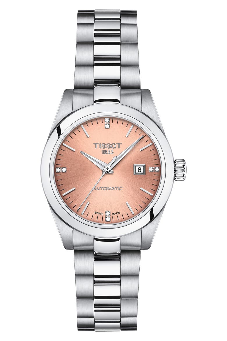 T-My Lady Automatic Bracelet Watch & Leather Strap Gift Set, 29mm, Main, color, PINK