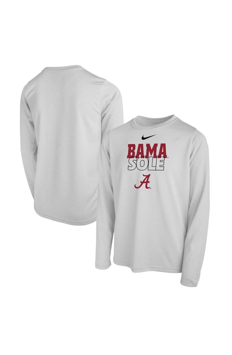 Nike Youth Nike  White Alabama Crimson Tide 2023 On Court Sole Bench T-Shirt, Main, color, 