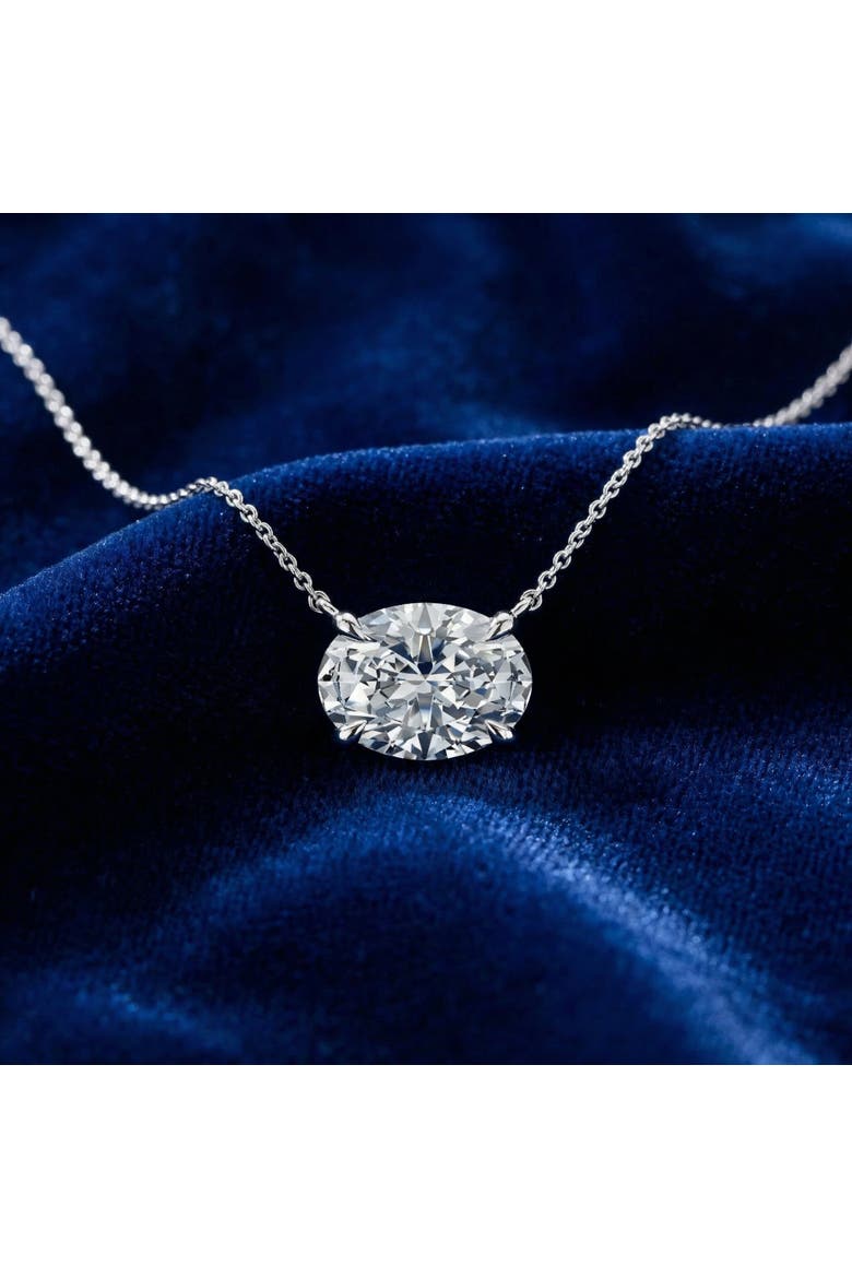 Certified 2Ct Diamond Oval Solitaire Pendant 14k Gold 18" Womens Chain Lab Grown, Alternate, color, Yellow Gold