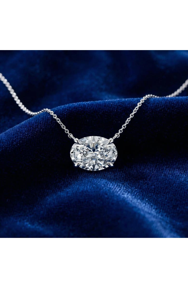 Bliss Diamond Certified 2Ct Diamond Oval Solitaire Pendant 14k Gold 18" Womens Chain Lab Grown, Alternate, color, Yellow Gold