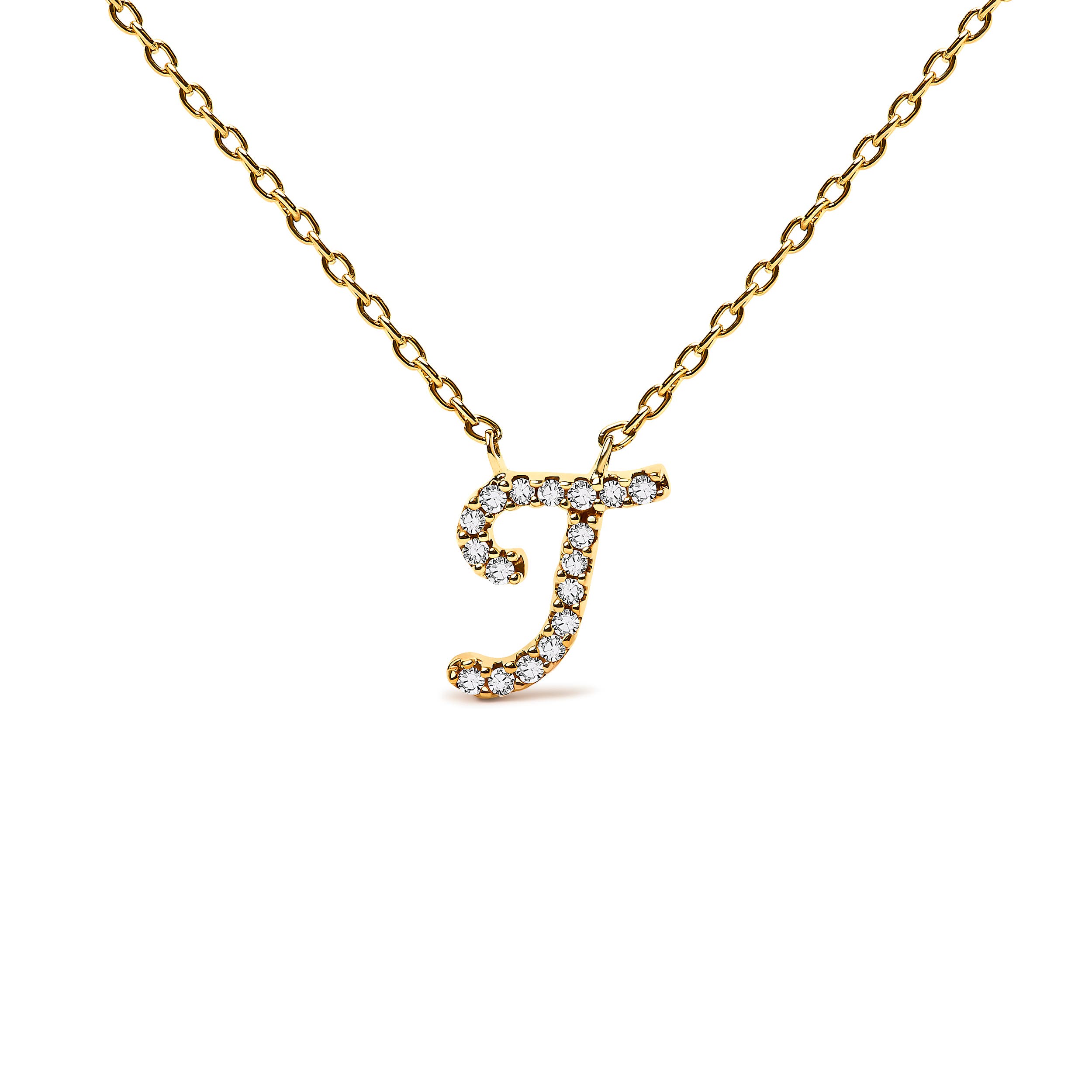 Haus of Brilliance 10K Gold Diamond Accent A-Z Initial Script Style ...