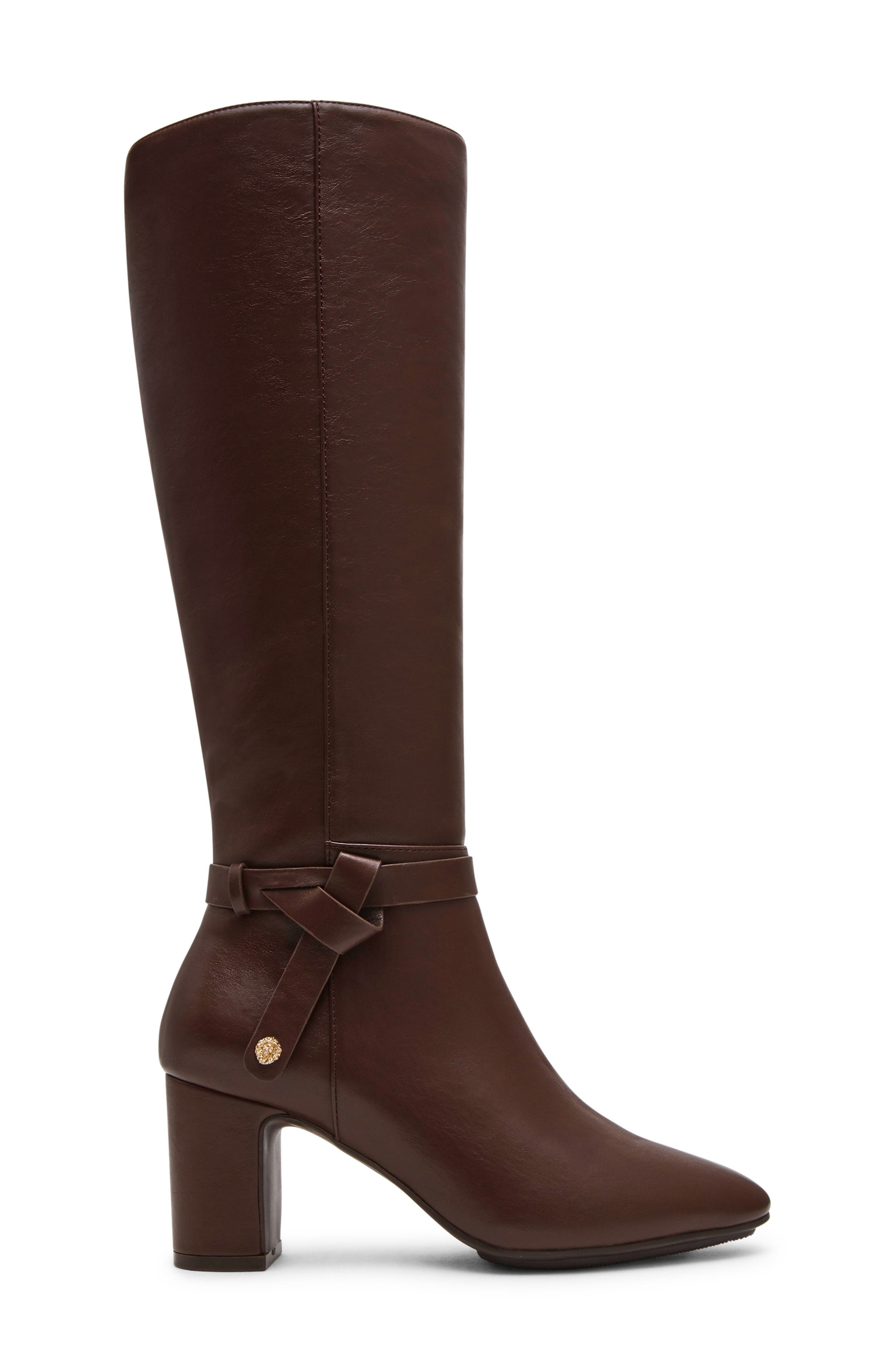 Sada Faux Leather Knee High Boot, Alternate, color, BROWN PU