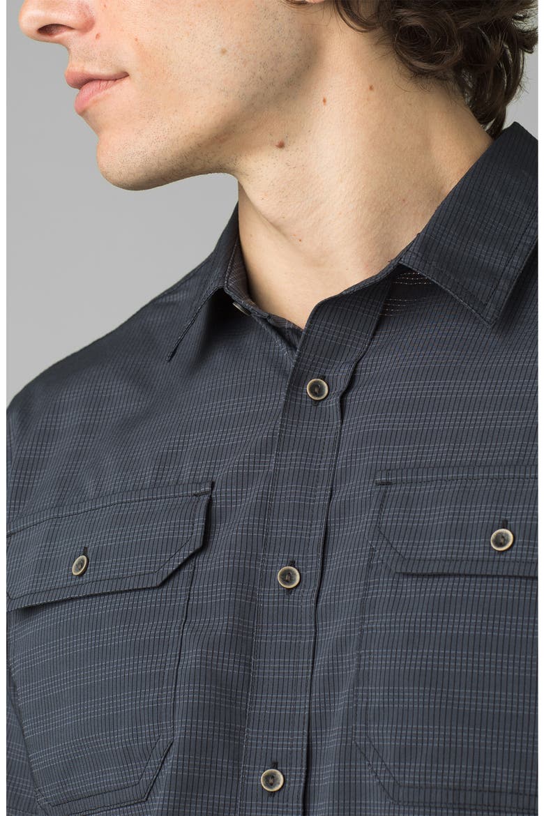 Men's Cayman Stripe Short Sleeve Button-Up Shirt, Alternate, color, CHARCOAL