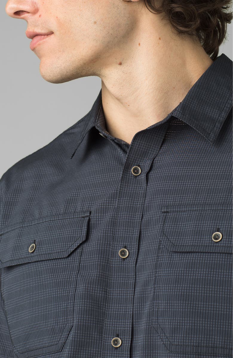 prAna Men's Cayman Stripe Short Sleeve Button-Up Shirt, Alternate, color, 