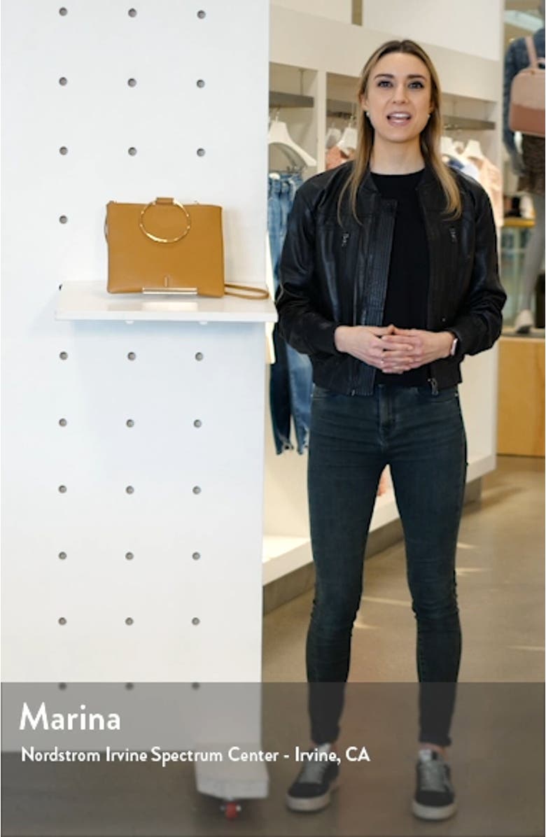 Le Pouch Leather Ring Handle Crossbody Bag, sales video thumbnail