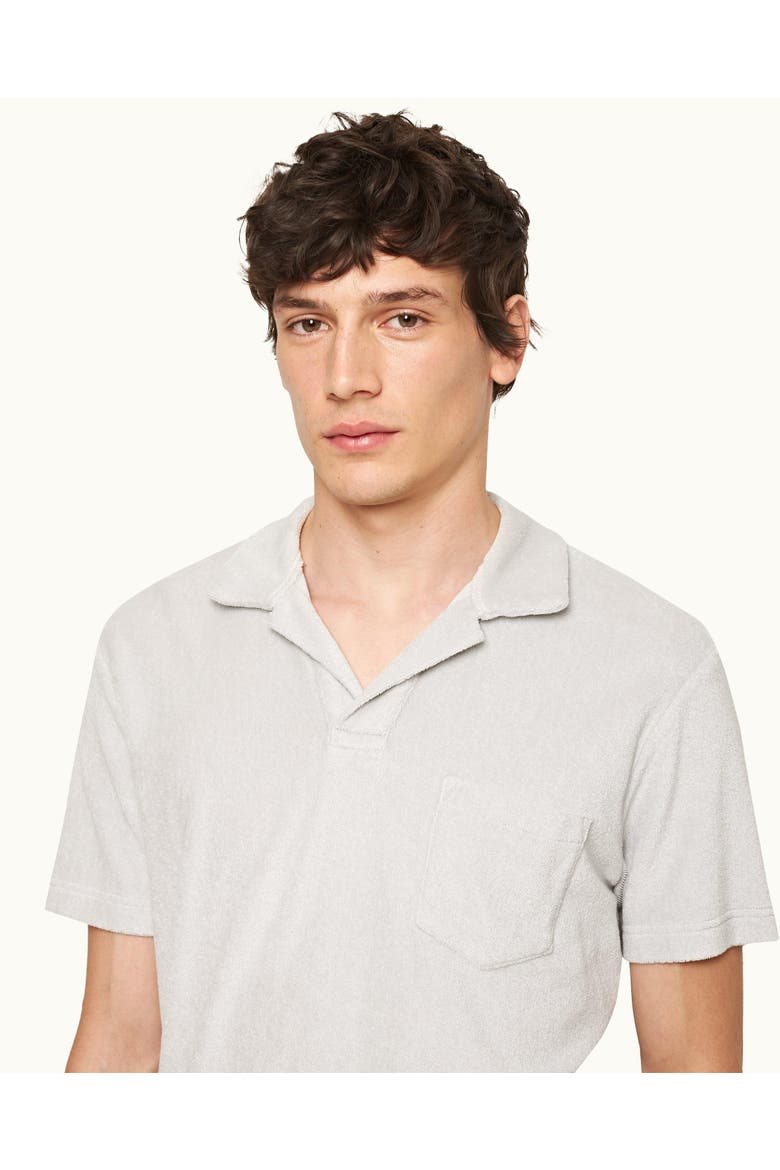 Terry Towelling Tailored Fit Towelling Polo Shirt, Alternate, color, White Jade