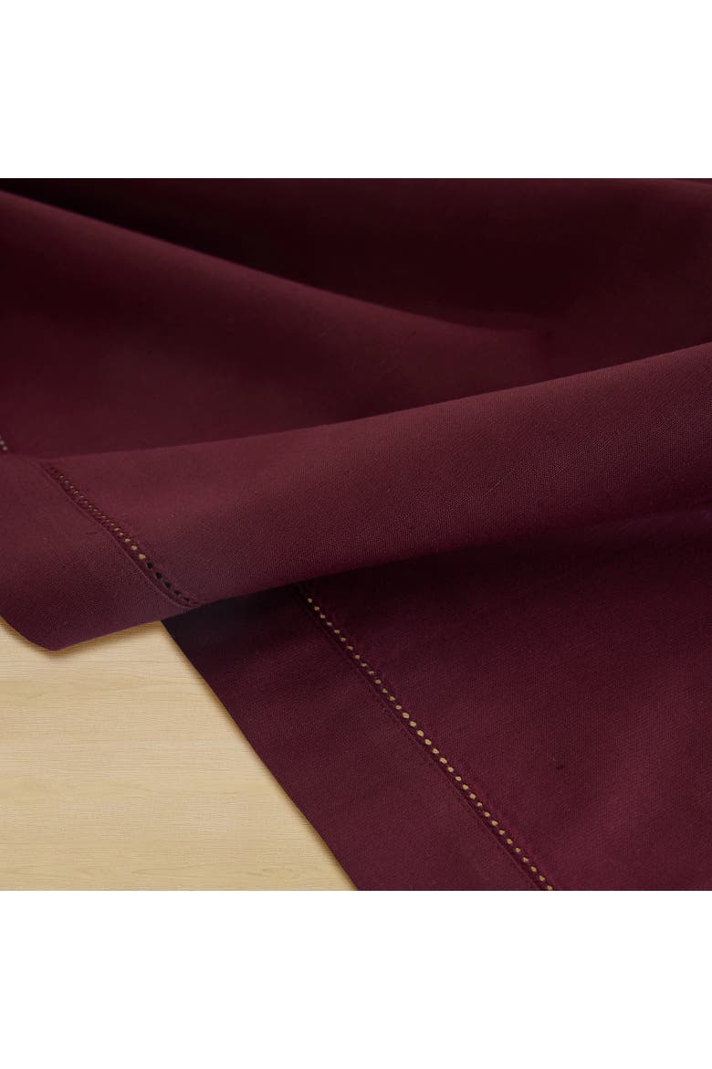 Cotton Linen Hemstitch Dinner Napkins Set of 4, 20 x 20", Alternate, color, Wine