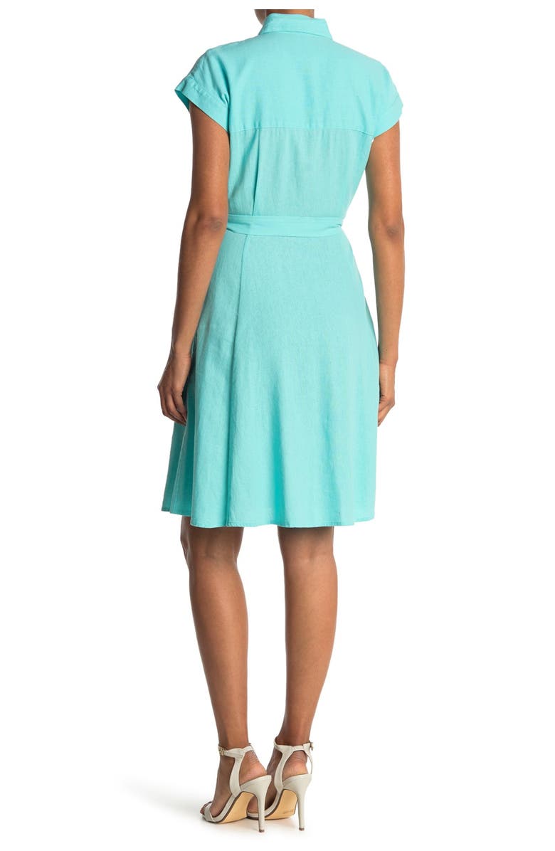 Calvin Klein Linen Blend Shirt Dress, Alternate, color, 