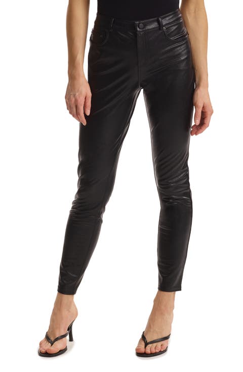 Faux Leather Five-Pocket Pants