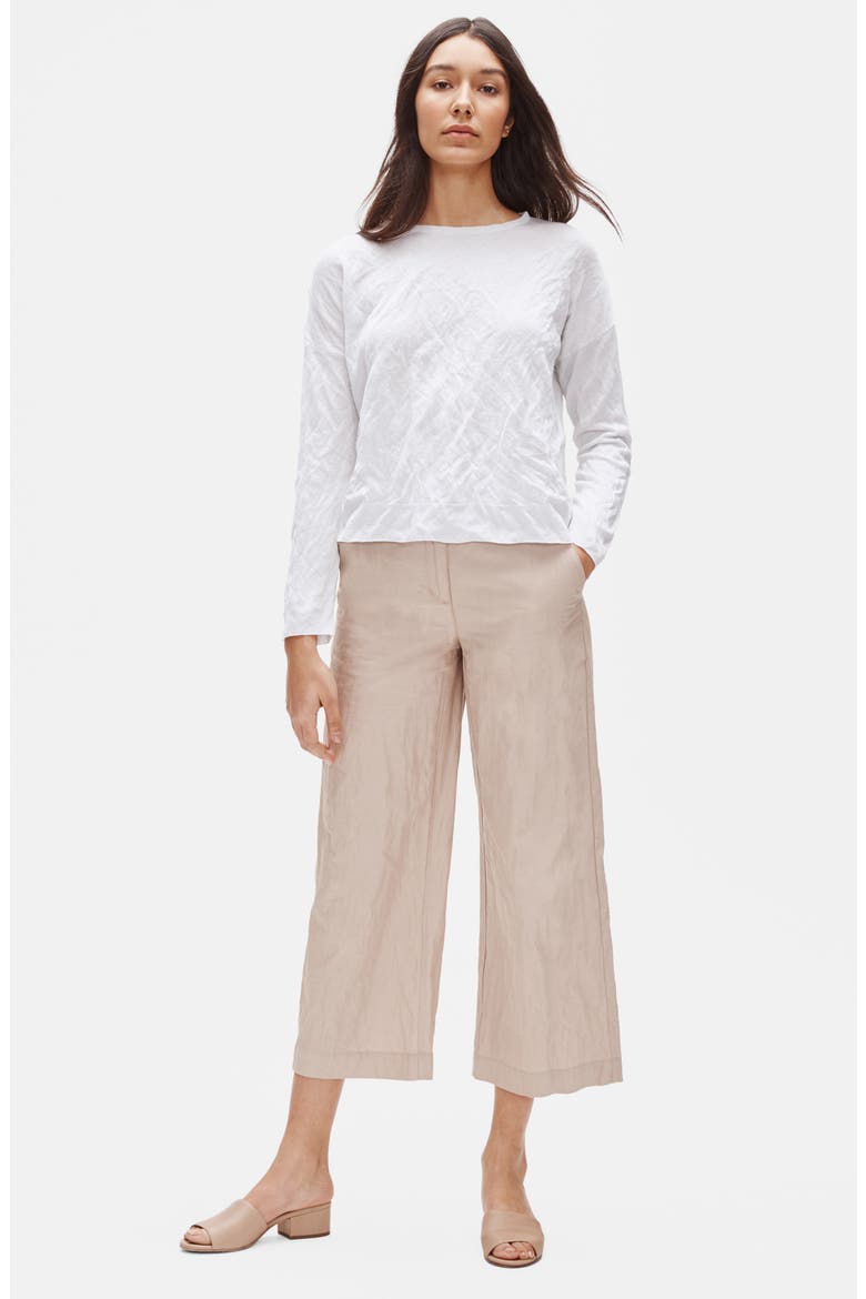 Metallic Fiber Blend Crewneck Box Top Sweater, Alternate, color, IVORY