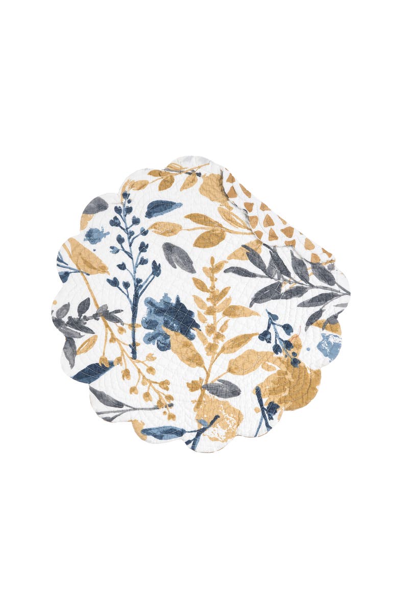 C&F Home Natural Home Cotton Quilted Round Reversible Placemats Set of 6, 17", Alternate, color, Brown