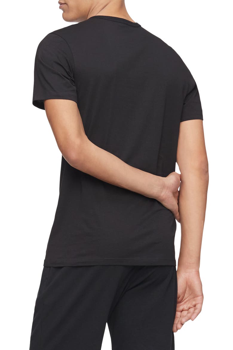 3-Pack Slim Fit Cotton Crewneck T-Shirt, Alternate, color, BLACK
