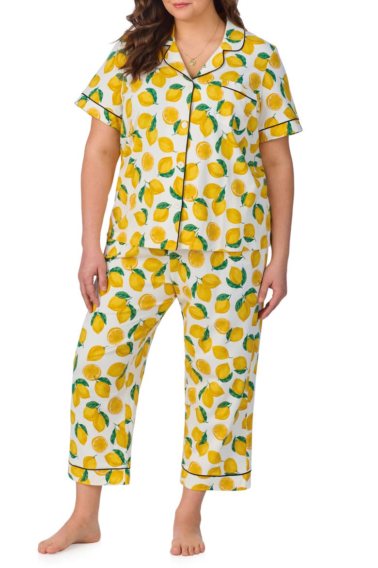 Print Crop Stretch Jersey Pajamas, Alternate, color, MAIN SQUEEZE