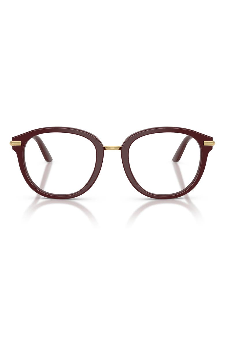Dolce&Gabbana 53mm Phantos Optical Glasses, Main, color, Bordeaux / Demo Lens