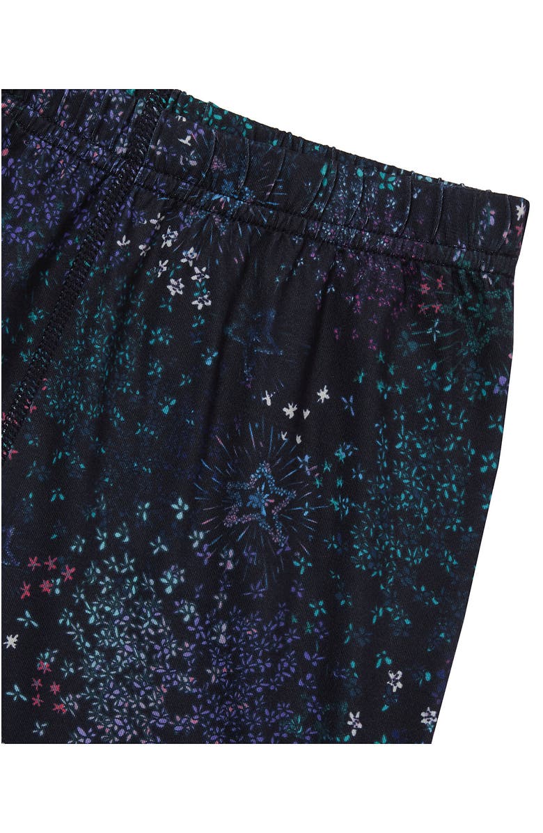 Lands' End Girls Thermal Base Layer Long Underwear Thermaskin Pants, Alternate, color, Black Starburst Floral