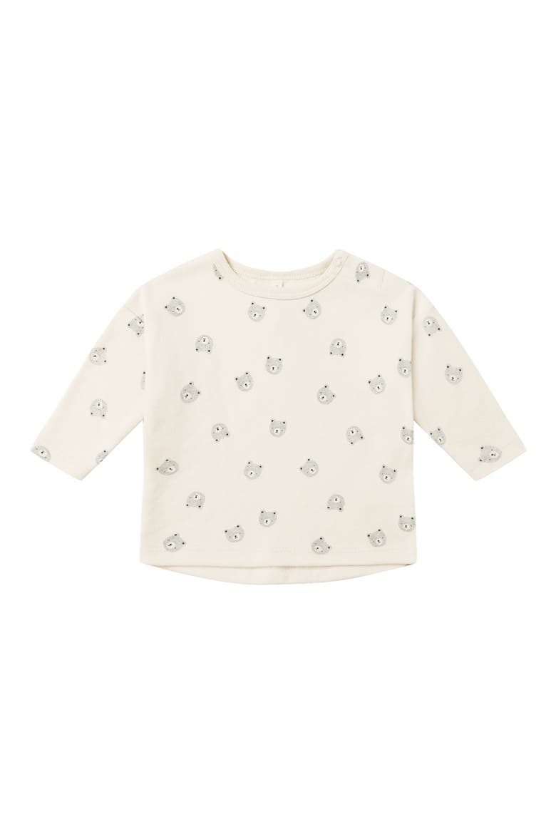 Kids' Bear Long Sleeve Organic Cotton T-Shirt, Main, color, WHITE