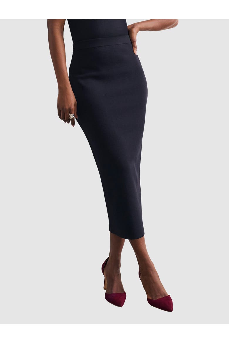 Santon Sculpt Knit Skirt, Main, color, Navy