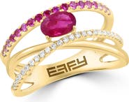 EFFY Pink Sapphire & Diamond Multiband Ring
