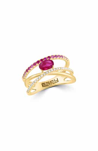 Pink Sapphire & Diamond Multiband Ring