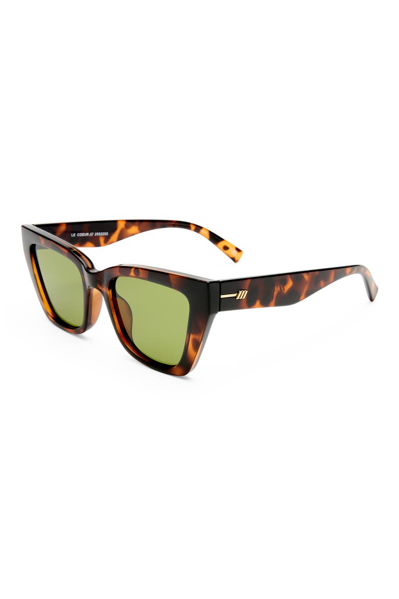 Le Coeur 53mm Cat Eye Sunglasses, Alternate, color, DARK TORT / MOSS MONO