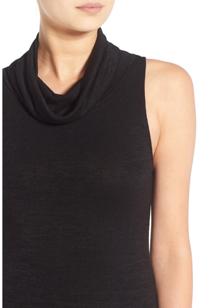 Cowl Neck Sleeveless Dress, Alternate, color, BLACK