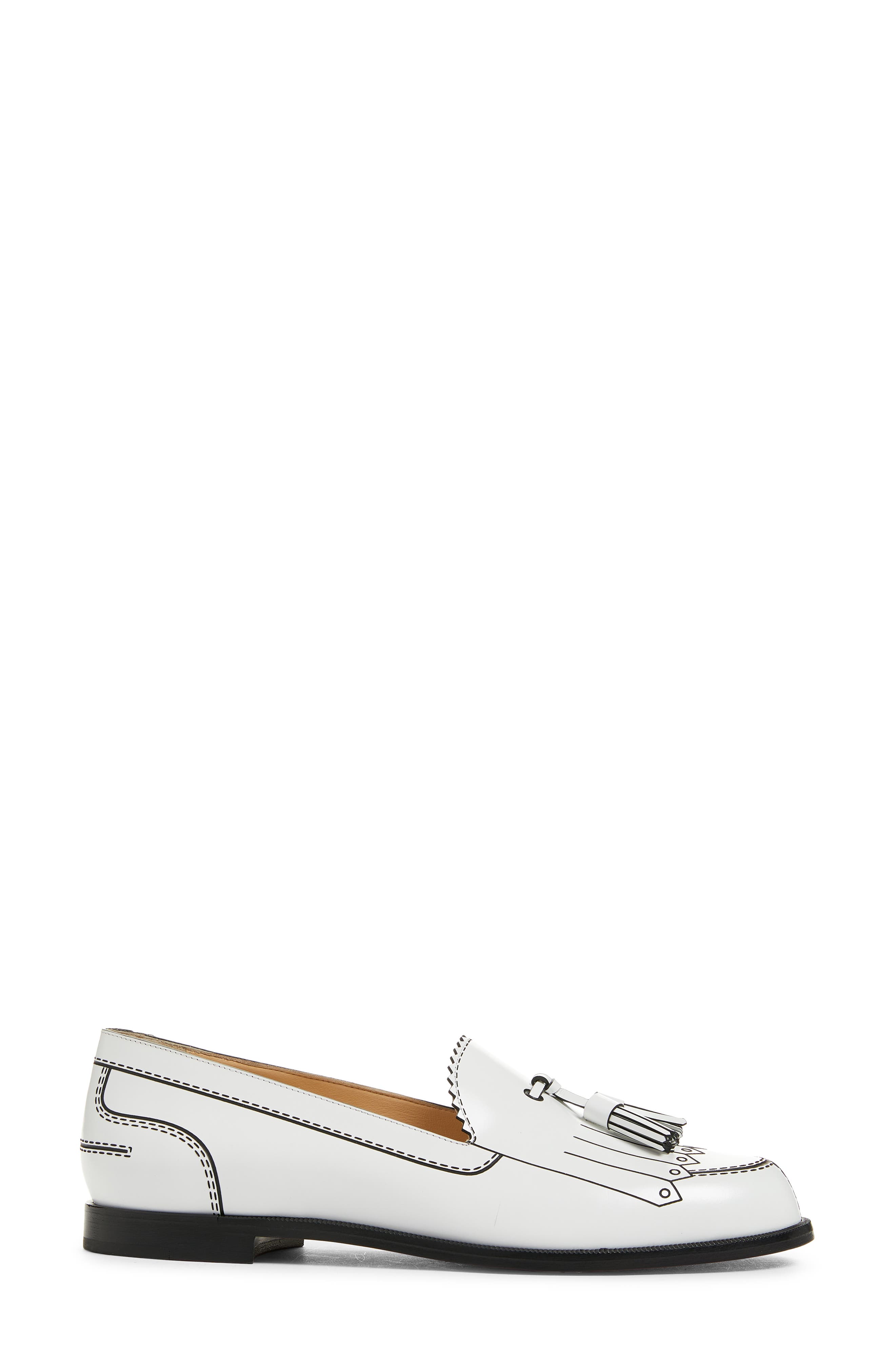 Trompinetta Trompe L'oeil Loafer, Alternate, color, WHITE/ BLACK