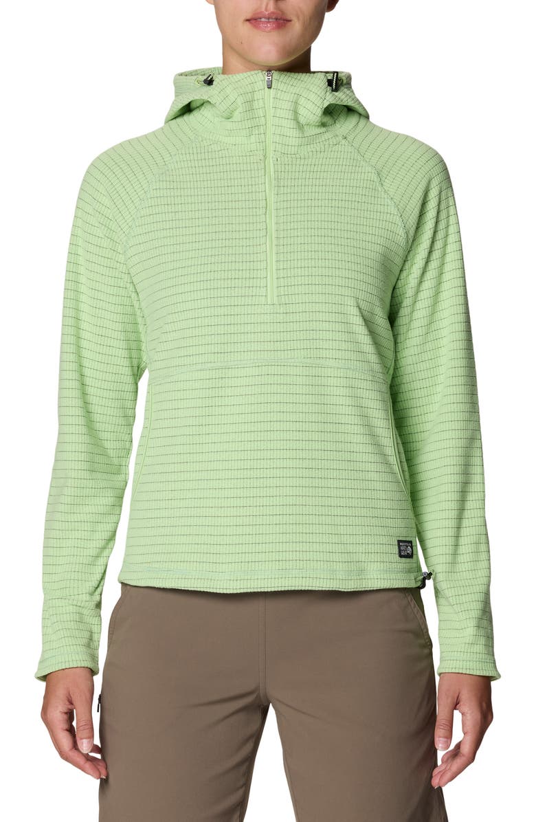 Mountain Hardwear Summit Grid Half Zip Hoodie, Main, color, Frozen In Lime