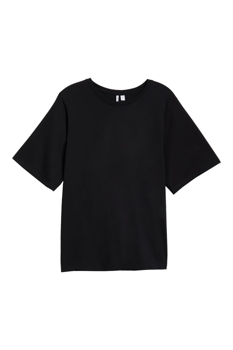 Relaxed Fit Pima Cotton Crewneck T-Shirt, Alternate, color, BLACK