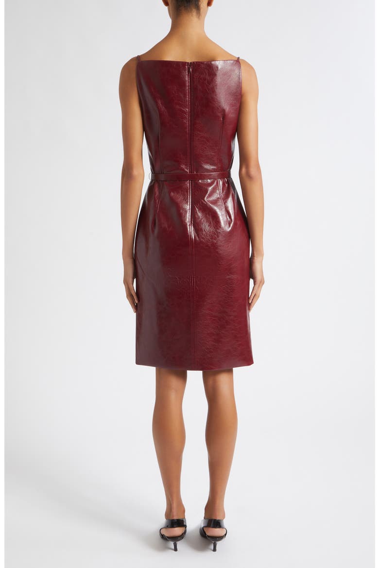 Zivana Bateau Faux Leather Dress, Alternate, color, OXBLOOD