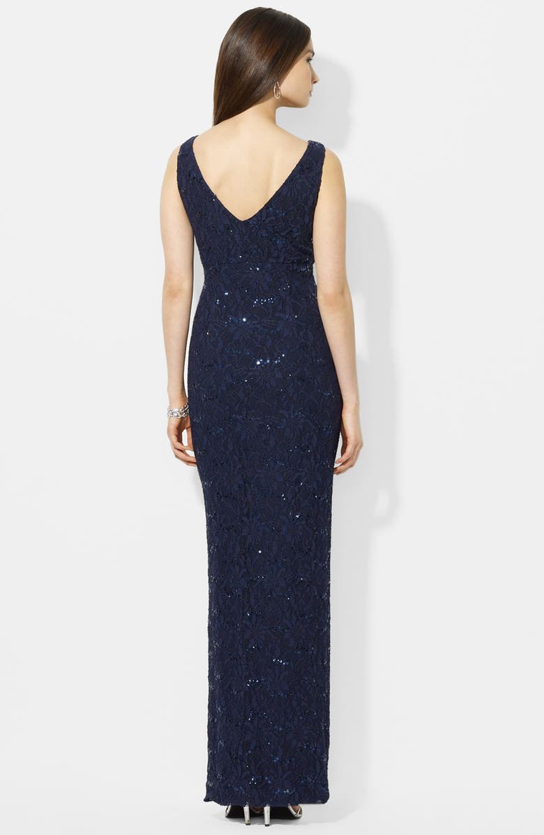Lauren Ralph Lauren Sequin Lace Gown, Alternate, color,