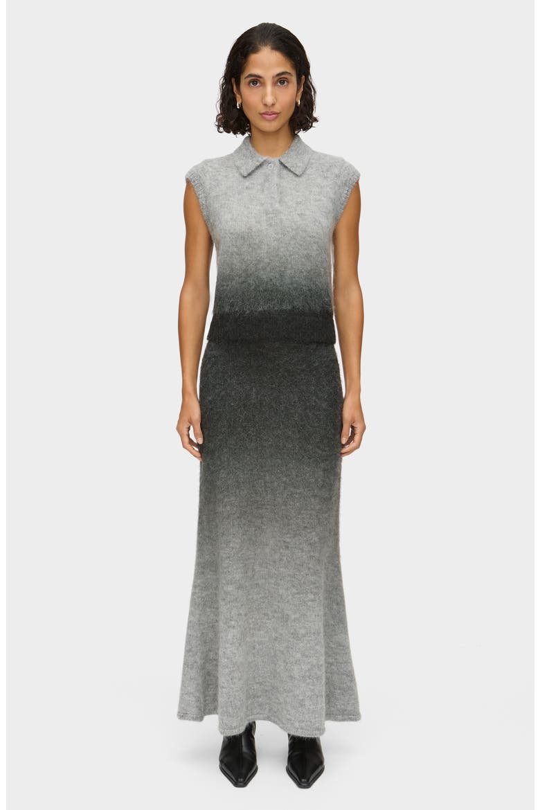 Lexi Polo Sweater, Alternate, color, GREY OMBRE
