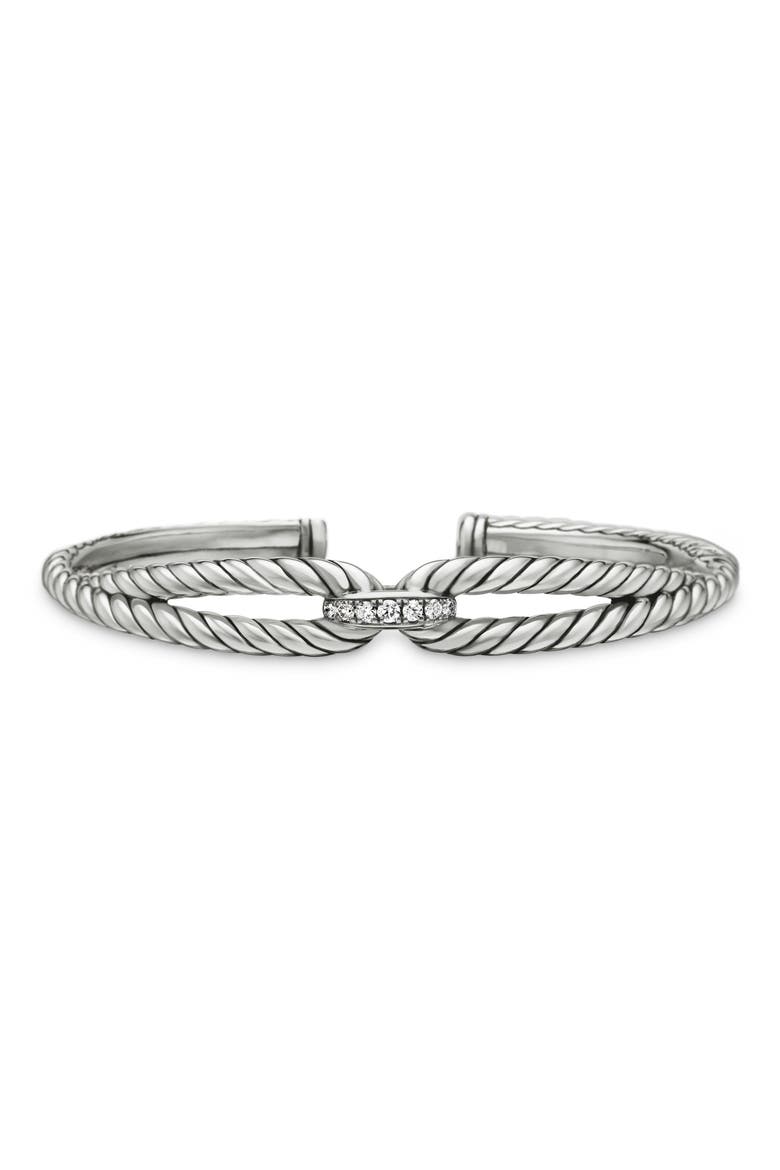 Cable Loop Bracelet with Diamonds, Main, color, STERLING SILVER/ DIAMOND