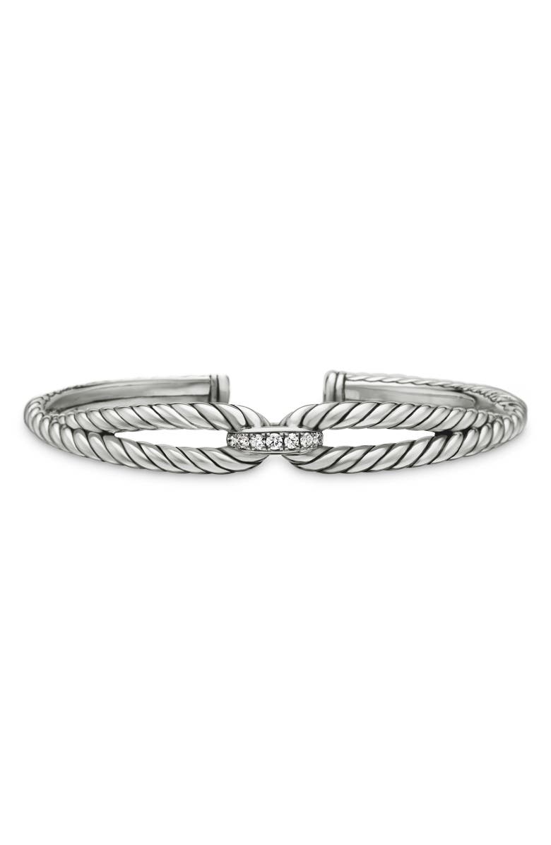 David Yurman Cable Loop Bracelet with Diamonds, Main, color, 