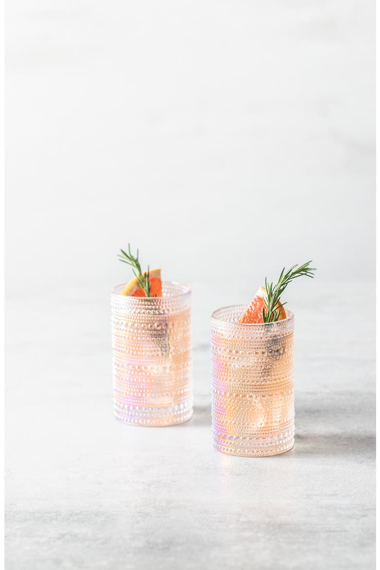 Jupiter Set of 6 Beverage Glasses, Alternate, color, IRIDESCENT