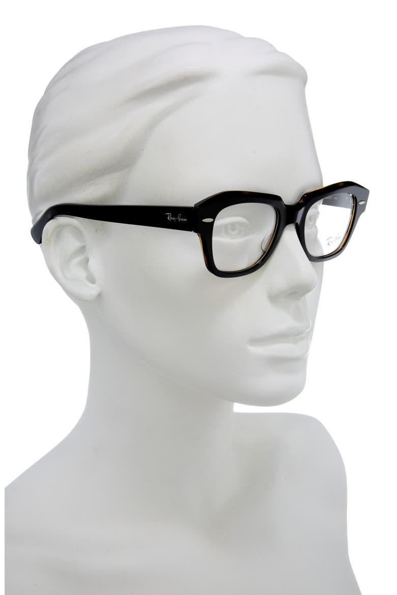 State Street 48mm Irregular Optical Glasses, Alternate, color, SHINY BLACK