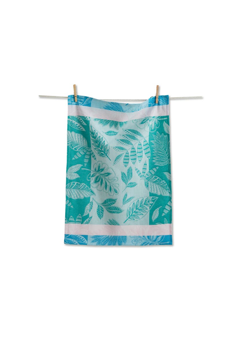 Jacqura Sylvie Jacquard Tea Towel Green Kitchen Towel, Main, color, Green