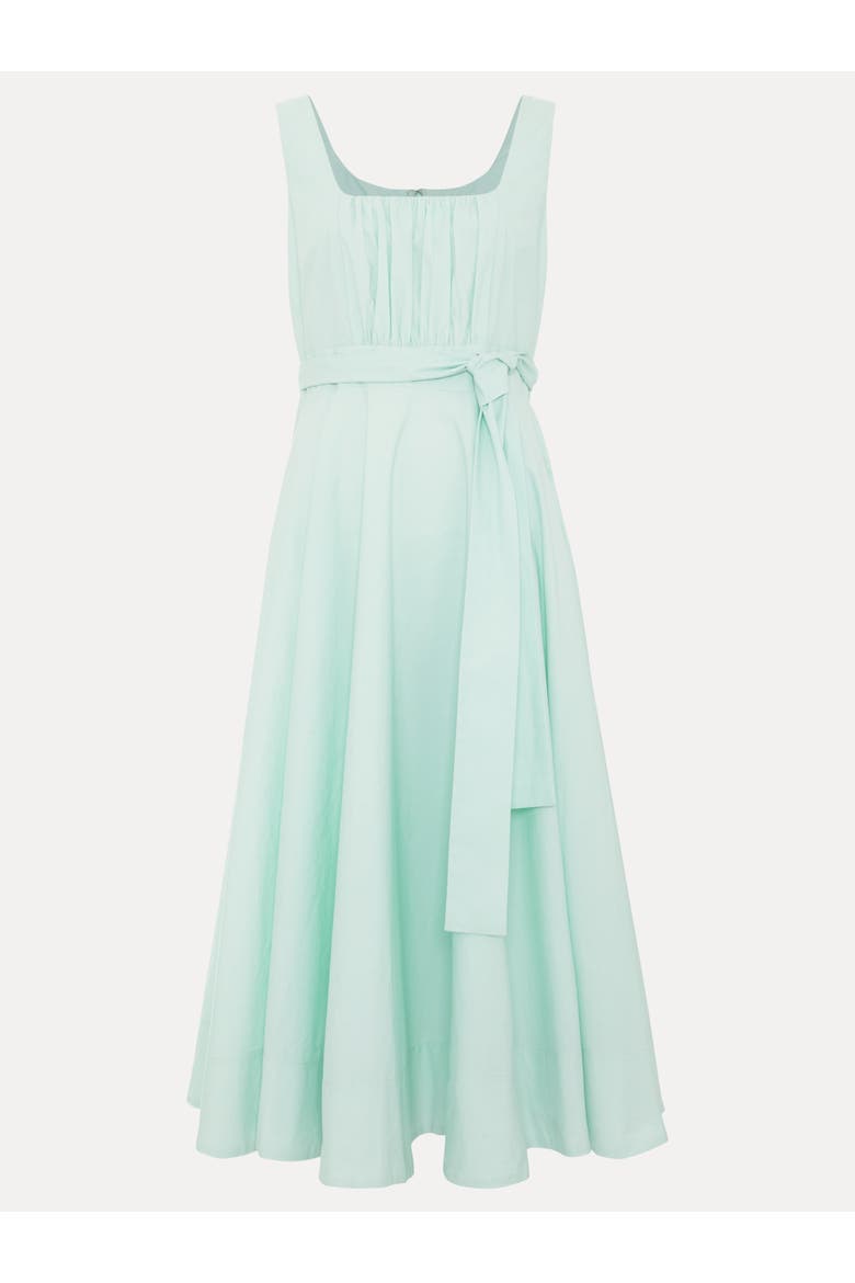 Melinda Cotton Tie Midi Dress, Alternate, color, Pale Green