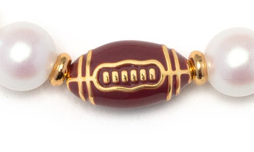 Little Words Project Game Day Football Stacker Beaded Bracelet In White