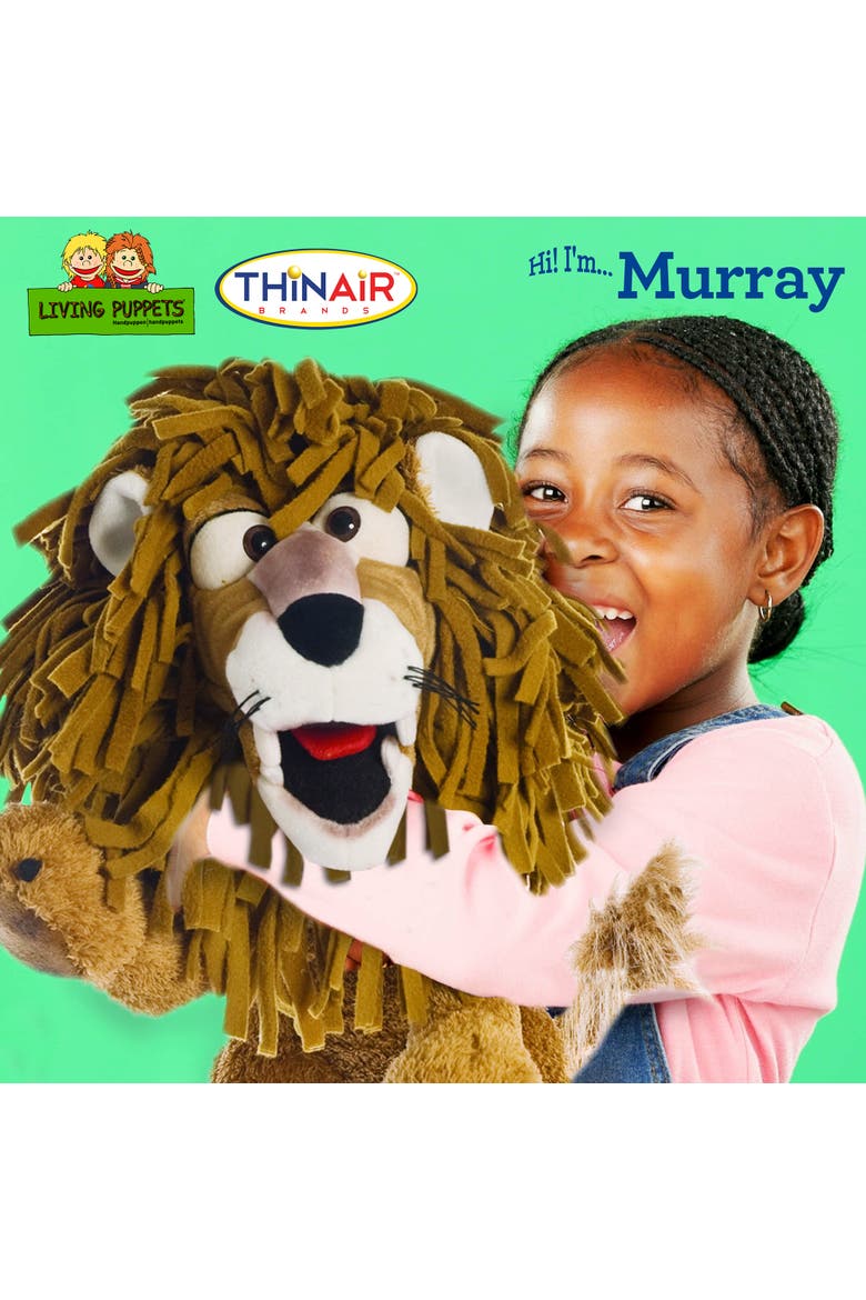 Murray The Lion 17 Inch Plush Hand Puppet, Alternate, color, Brown