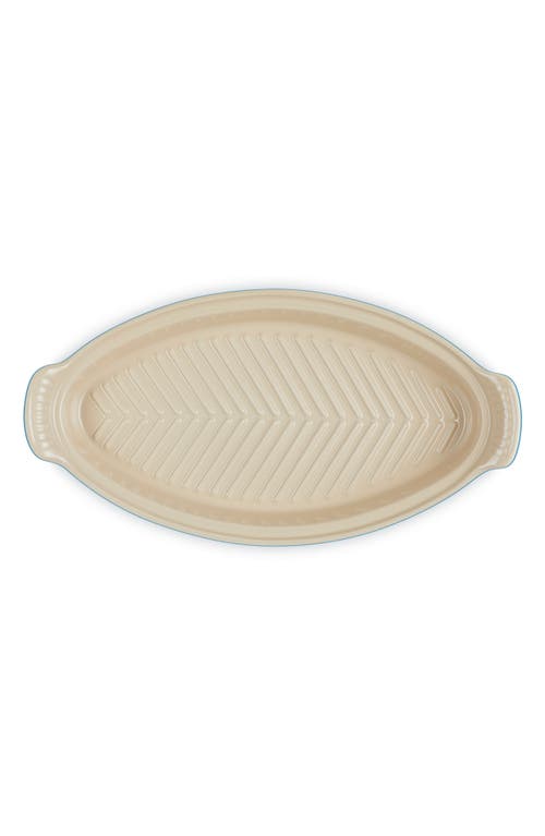 Le Creuset Heritage Covered Stoneware Fish Baker In Blue