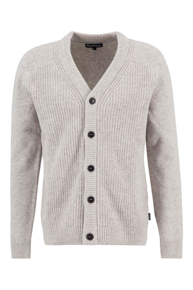 Mainland Ribbed Wool & Cotton Cardigan, Alternate, color, MIST