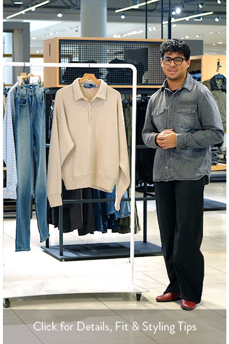 Sueded Heritage Rib Knit Polo Pullover video