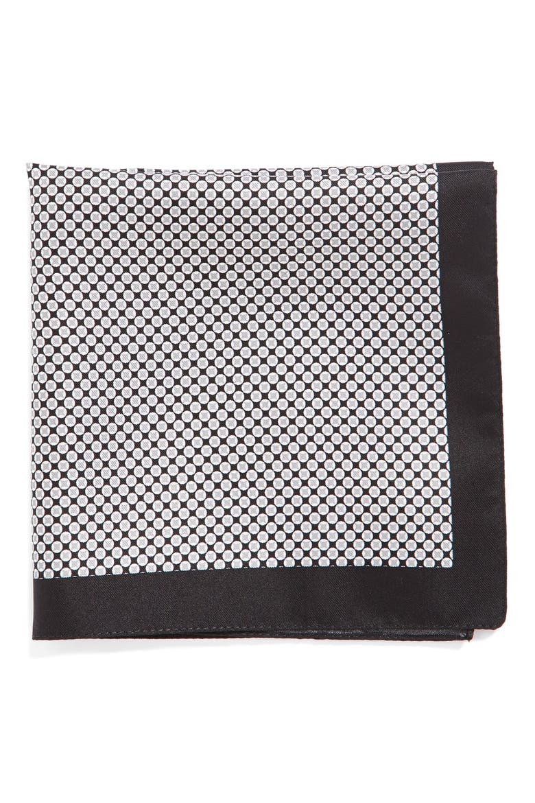 Silk Pocket Square, Main, color, BLACK