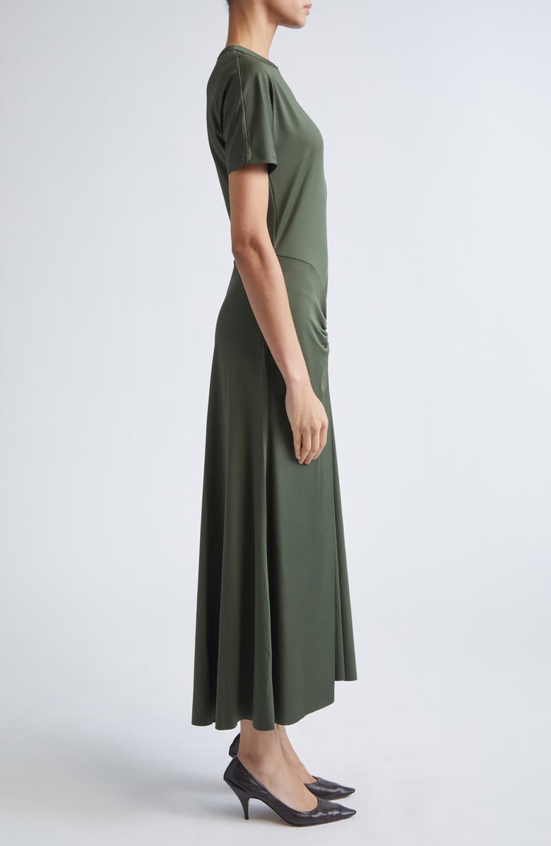 Victoria Beckham Gathered Detail T-Shirt Midi Dress, Alternate, color, Oregano