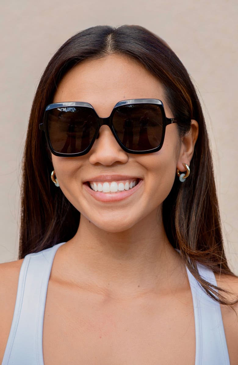 Mohala Eyewear Kilikina Polarized ContourBridge<sup>™</sup> Square Sunglasses, Alternate, color, Black Lava / Gray Lenses