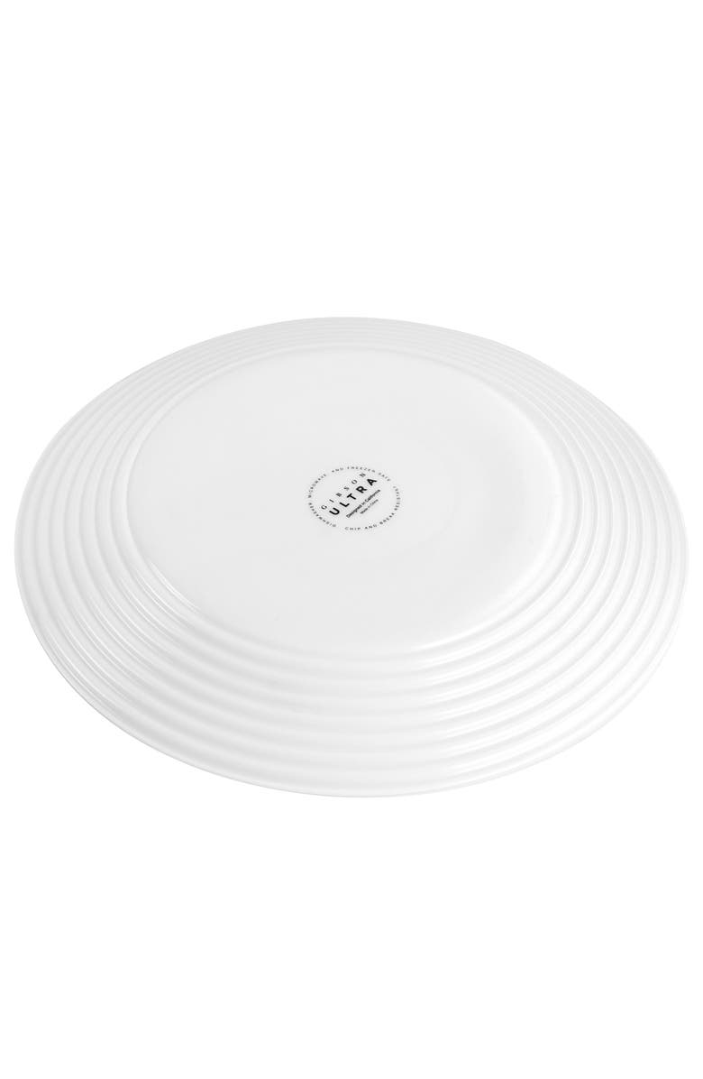 Gibson Ultra Ultra Patio 4 Piece Tempe Opal Glass Dinner Plate Set, Alternate, color, White